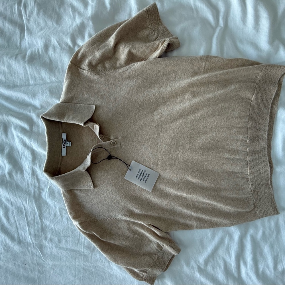 NEW W/tags EAVES Emileigh Polo in Tan Size Small - Picture 6 of 10